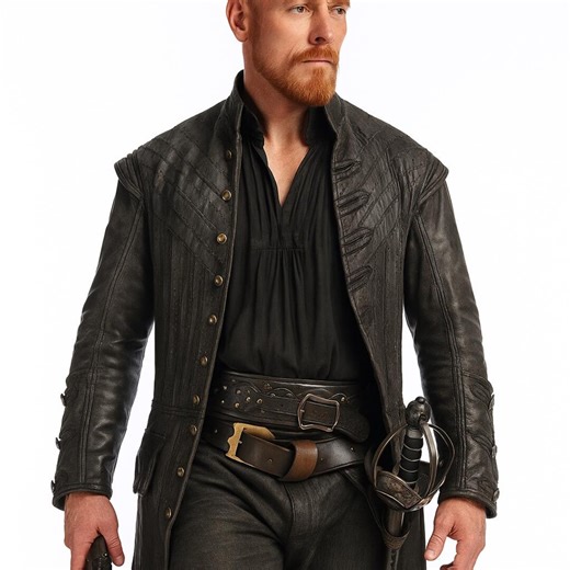 Men's Pirate Captain Coat: Real or Faux Leather, Vintage Cosplay - Etsy