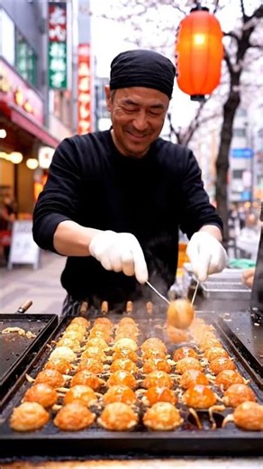 Fast Hands! ⚡🥢 Japanese Chef Flipping Takoyaki Balls