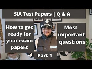 SIA TEST PAPERS | Security Exam Papers P.1