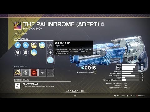 New Palindrome (Adept) God Roll gameplay! | Destiny 2