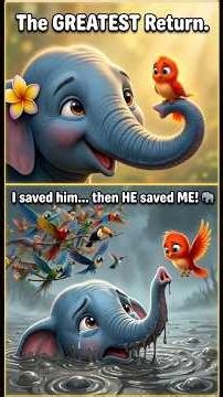 Small Bird Saves A GIANT Elephant? 🥹 (A Lesson in Kindness)