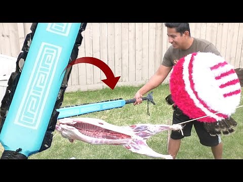 Testing Aztec obsidian sword, can it cut through bone?