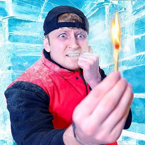 Escaping Ice Prison Using Only A Match | JustDustin
