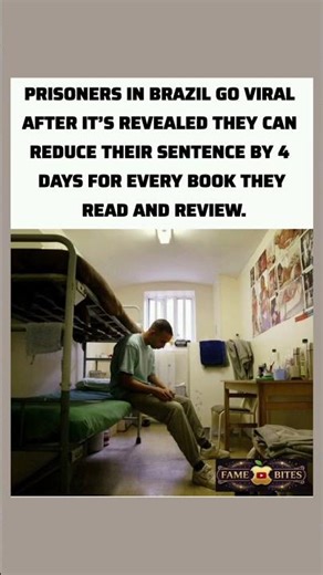 4 days off sentence per book. Brazil's prison reading program works. 📚⛓️#Brazil #Prison #Education