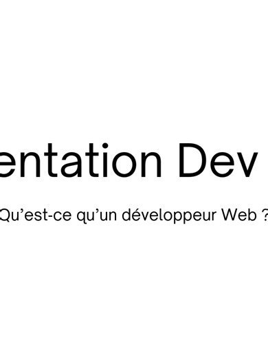 Presentation Dev Web