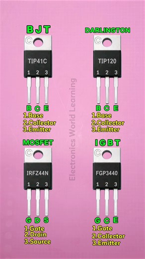 Types of Transistors,Similar but not the same #diy #electronic #tech #automobile #tv #audio #repair