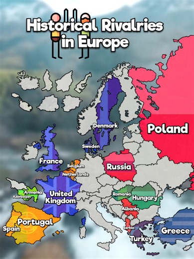 Historical Rivalries in Europe ⚔️🪖 #countries #fyp #history #geography #bestmoldovan
