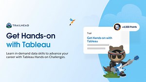 Trailhead has officially added Tableau hands-on challenges! 🎊 Now, you can build data and analytics skills in Trailhead — practicing every step in an embedded Tableau Public account. 📊 Data skills, here you come ➡️: https://sforce.co/48YVQyL | Salesforce Trailhead