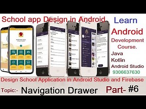 Design School Apps in Android Studio | Part-6 | Navigation Drawer with Fragmentation | #sirfandroid