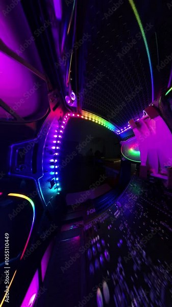 Vertical video. A close-up view of the interior of a gaming PC with a "Tiny Planet" effect, creating a spherical, immersive perspective of vibrant RGB cooling fans and hardware, giving a futuristic an