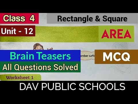 DAV class 4 maths unit 12 Area - Brain Teasers All Questions Solved