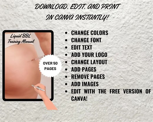 Buttock Augmentation Training Manual – Editable Course Book (PDF) - Etsy