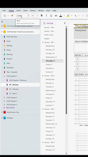Key2Success Planner on Instagram: "How to Snap-to-Grid in OneNote. A tip you won't want to miss! Featuring Key2Success Planner."