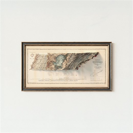 Geological Map of Tennessee 1869: Vintage Style Wall Decor, Topography Art Print - Etsy