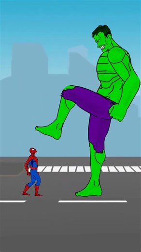 Spiderman vs hulk crunch time #shorts @spiritwarrioranimation