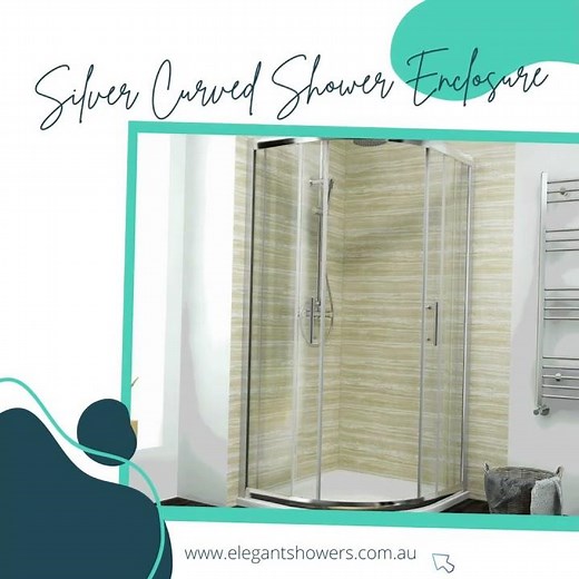 Elegant Showers Curved Sliding Door Shower Enclosure