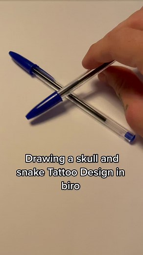 How to Draw a Skull and Snake Tattoo Design in Biro