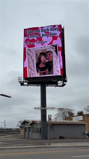 A billboard message in metro Detroit is going viral, and prompting conversation online. The digital billboard, located near I-75 and 9 Mile in Hazel Park, displays a personal message asking for someone named Abey (the man’s nickname) to come back.