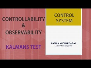 CONTROL SYSTEM - CONTROLLABILITY & OBSERVABILITY - KALMANS TEST