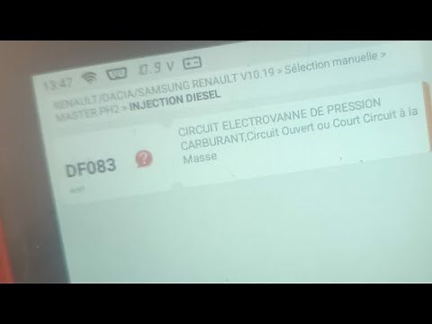 code défaut DF083 RENAULT Master 2 G9U électrovanne carburant