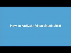 How to Activate Visual Studio 2019 With Product Key