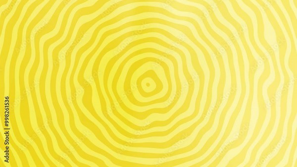 Yellow concentric circles on a gradient background create an optical illusion of depth and motion, transitioning from light to dark grey for a captivating visual effect.