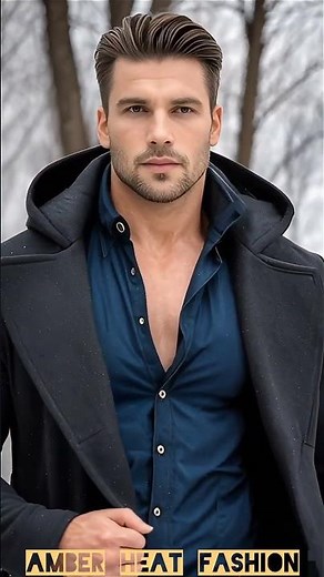 Hollywood Winter Look | Powerful Male Model Cinematic Photoshoot ❄️🔥 #shorts #fashion