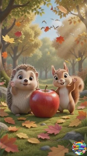 Baby Hedgehog Lost His Red Apple 😭🍎🦔 | Heartwarming Animal Story for Kids #shorts 🍎❤️🌈