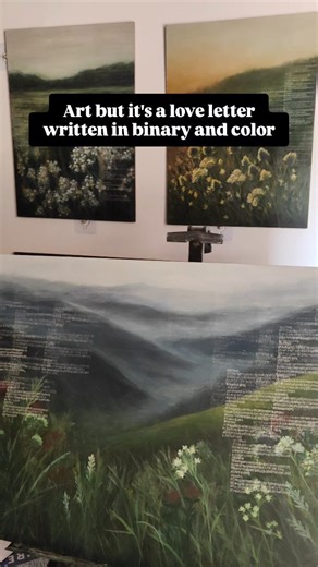 Asmita Chopade | Fine Artist on Instagram: "Analysing more data points one brushstroke at a time . #homedecorinspo #artforyourhome #artforthehome #artandinteriors #homedecorideas homedecors artcollector . [Asmita art, Asmita Chopade Art, Asmita creates, painting, oil painting, acrylic painting, mathematics,art, code, binary, tech art, math art, nature art, nature inspired, nature paintings, mumbai art, india artist, india code artist, artist, female artist, art for home, art for office , home de