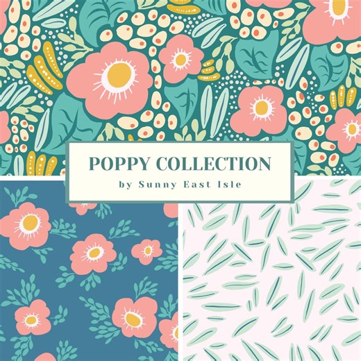 Bold Retro Flowers Seamless Pattern Collection | Hand Painted Floral Repeat Design | Fabric & Textile Print | Digital Floral Wallpaper JPEG - Etsy