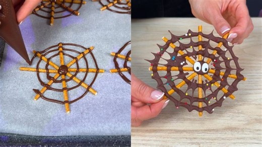 Halloween 4-Ingredient Chocolate Pretzels Spiderwebs (No-Bake Treat!)