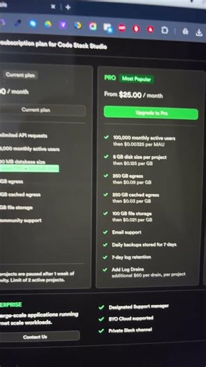🔥 Supabase FREE Plan for Apps 😱 | Firebase Alternative #shorts #firebase #supabase #coding