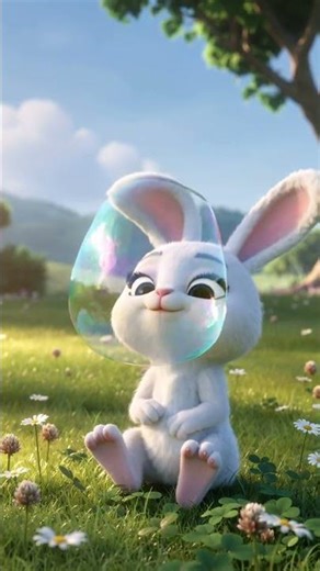 Bunny Trapped Inside a Giant Soap Bubble 🫧🐰✨