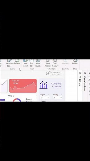Power Bi Dashboard Dynamic Refresh Date #powerbi #dashboarddesign #powerbi #visualization #shorts