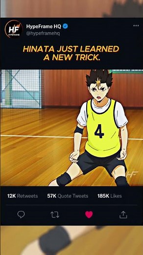HINATA JUST LEARNED A NEW TRICK. | HAIKYUU!! #anime #haikyuu