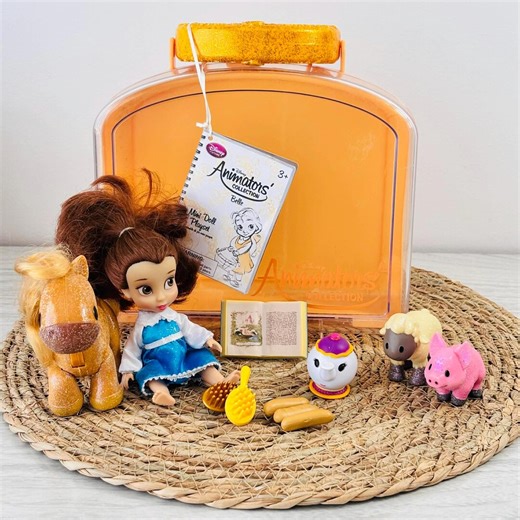 Disney Belle Animators Collection Mini Doll Playset with Accessory Case and Disney Princess Figurine