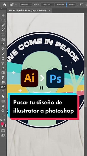 Hack para pasar tu diseño de #illustrator a #photoshop 🔥 #photoshoptiktok #photoshoptips #diseño #fyp #foryoupage #aprendeentiktok #tutorial #adobe