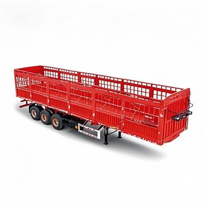 [Hot Item] 3 Axle Sheep Cattle Transporter Fence Trailer Livestock Trailer Truck Animal Transport Semi Trailer