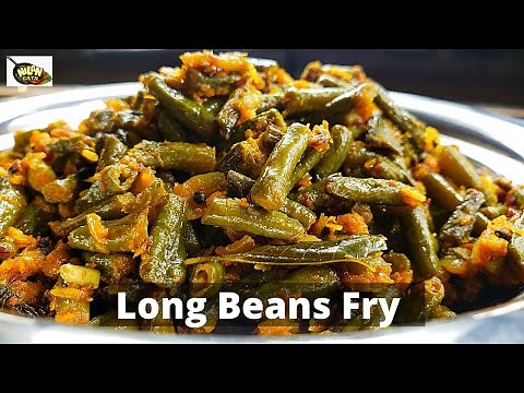 green karamani fry recipe | long beans stir fry at home | pachchai karamani fry recipe