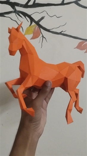 Built with paper, shaped with patience🥰 Polygon/Low-poly art #lowpolygon #polyart #polygonmaker