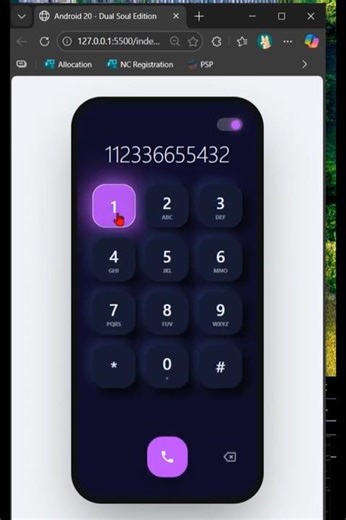 Android 20 Dialer pad UI — Dual Theme (HTML CSS JS)