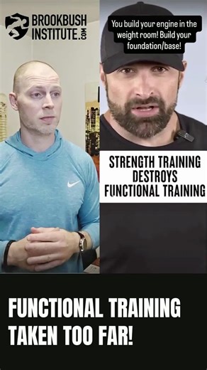 🤓 Functional Training Taken Too Far! 🔴 Video critique from an excerpt by @biolayne Original Clip - https://www.instagram.com/p/DTx5JzCDQZk/ ➡Quick Recap: 🔴Functional is a goal-specific term. 🔴This industry loves to take great tools and use them where they are less effective. Don't let that influence your judgement of the tool. 🔴You can do some functional work, a heavy dose of strength, and as much plyometrics as your training volume allows. You do not have to choose. 🔴Stability/balance tra