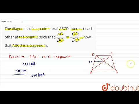 The diagonals of a quadrilateral ABCD intersect each other at thepoint O such that (A O)/(B O)=(...