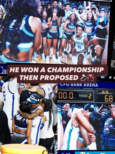 Fayetteville State guard Ezekiel Cannedy PROPOSES at center court after winning the CIAA championship. 💍 | HBCU Gameday