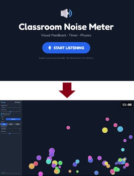 Classroom Noise Meter | Visual Sound Monitor | Bouncy Balls & Timer | No Ads