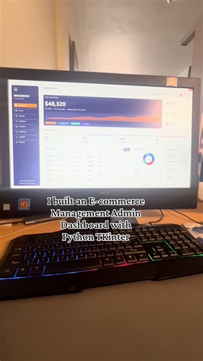 I built an E-commerce Management Admin Dashboard with Python Tkinter #pythonprogramming