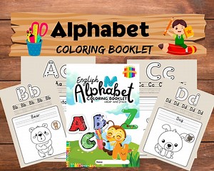 ABC Tracing & Coloring Book: Printable Alphabet Learning Worksheet (digital Download) - Etsy
