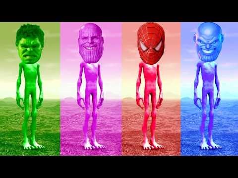 Hulk vs Thanos vs Spiderman - Alien Dance Battle! 👽💃 (4K)
