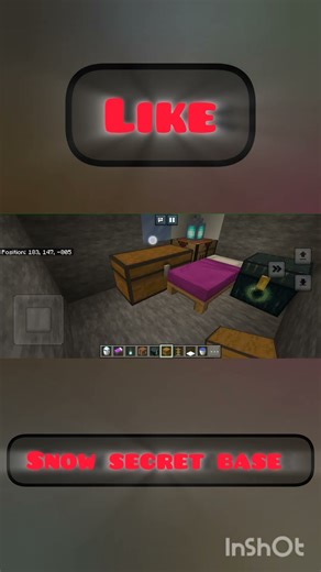 snow secret base 🥰#shorts #gaming #minecraft #music