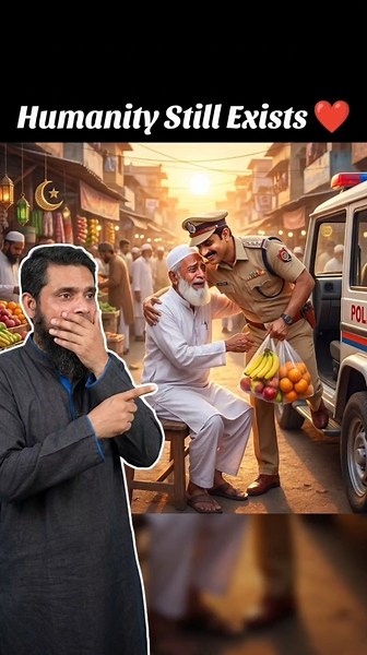 A Beautiful Iftar Moment Between a Cop and an Old Man ❤️